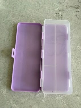 Jot Lavender faux Marble Travel Art pencil case double sided 8”